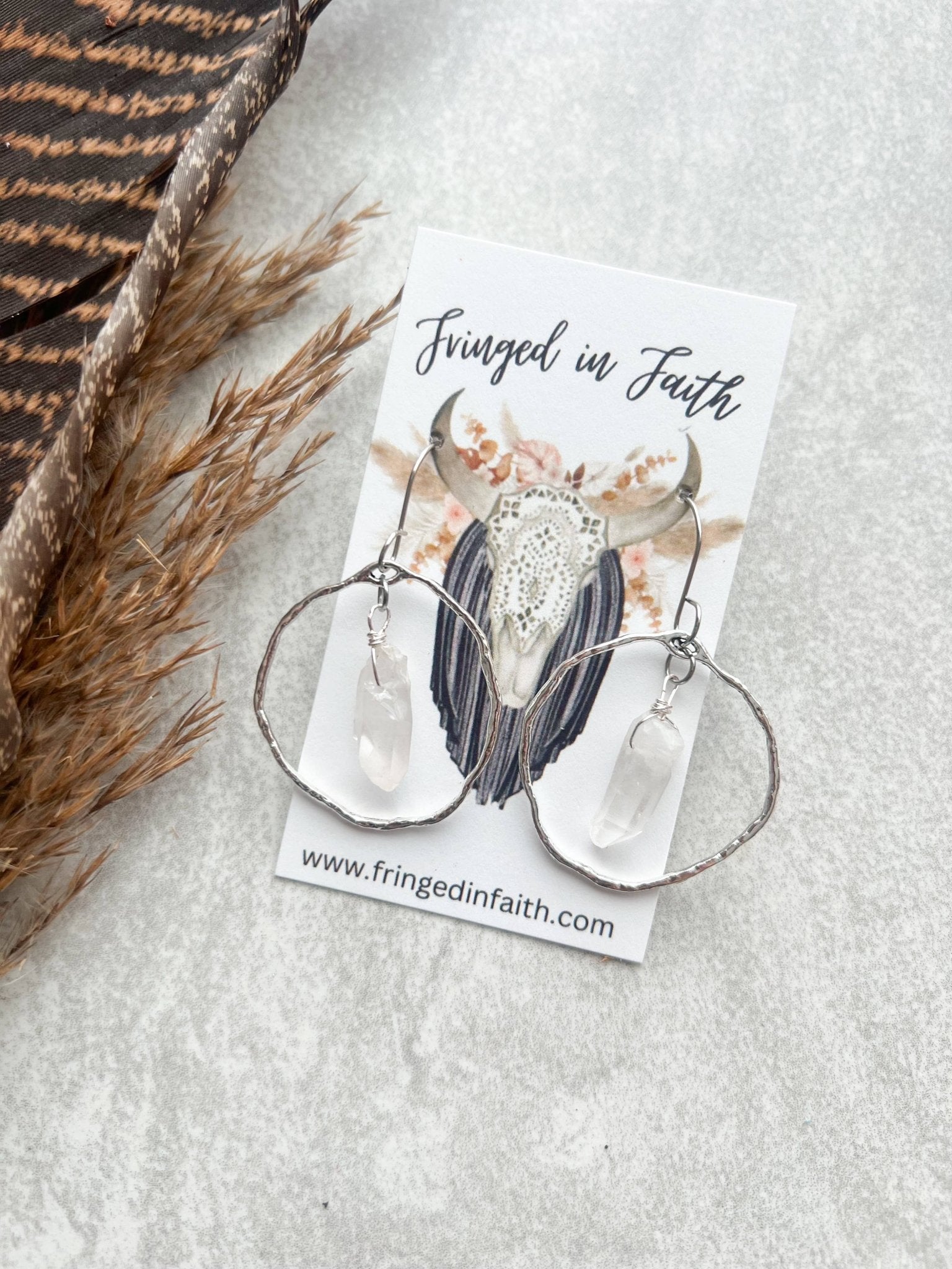 Boho Crystal Hoop Earrings | Crystal - UnLaced Boutique