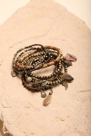 Boho Stone and Bead Stack Bracelet - Bestseller! - UnLaced Boutique