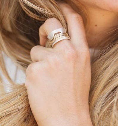 Boho Two - Tone Heart & 'Love' Ring - UnLaced Boutique