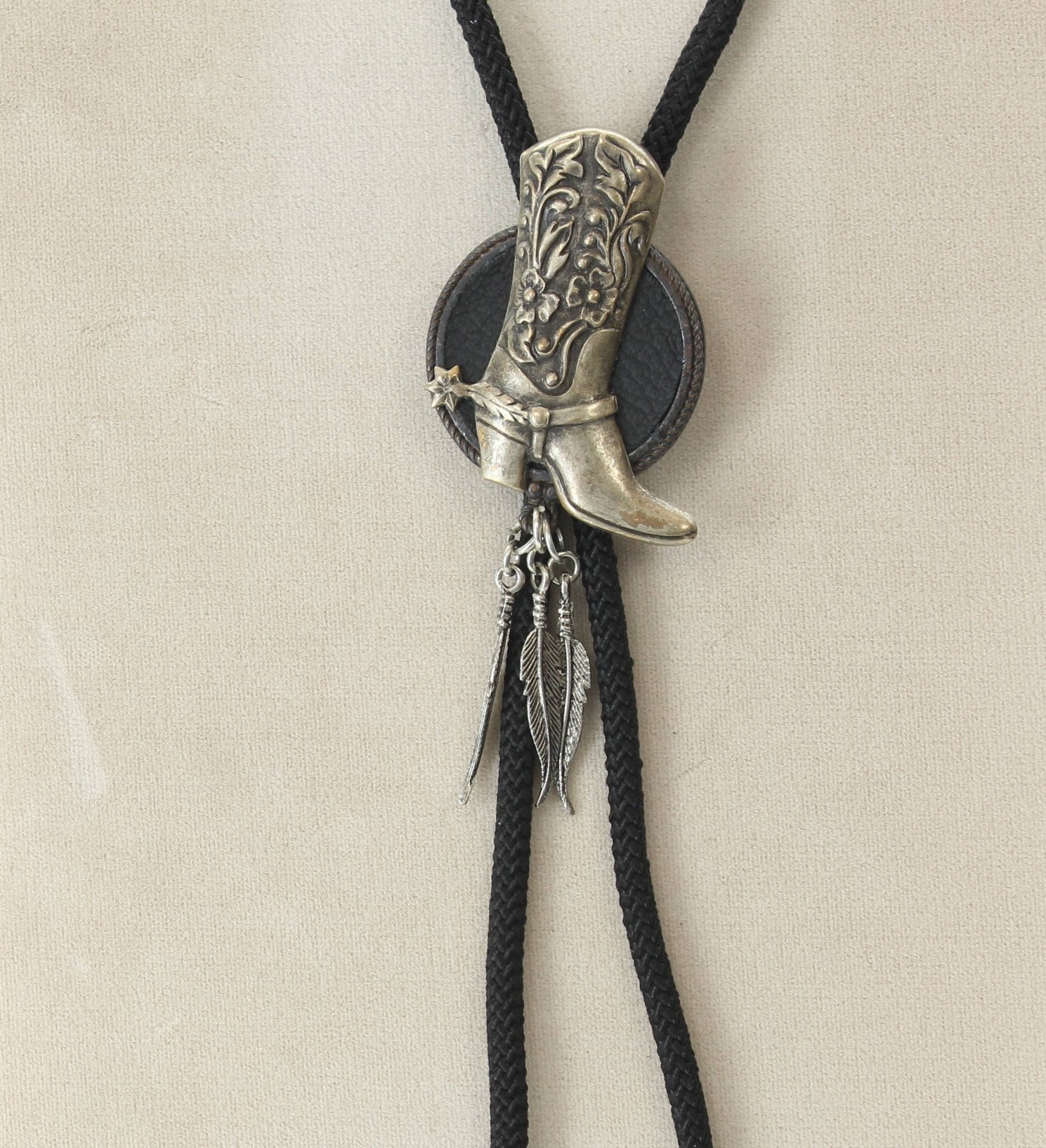 Boot with feathers bolo - Black Cord - UnLaced Boutique