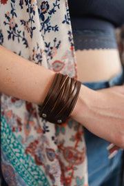 Braided Leather Cuff Bracelet w/ Adjustable Clasp - UnLaced Boutique