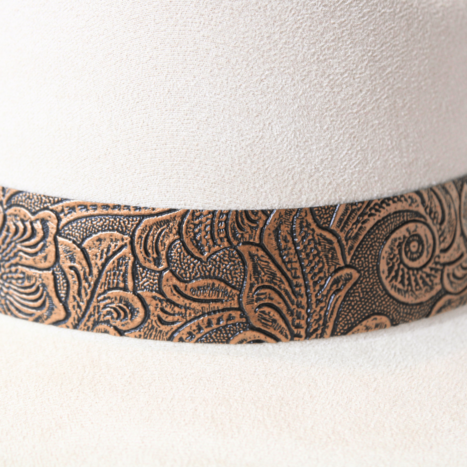 Bronzed Bloom Handmade Vegan Leather Hat Band - UnLaced Boutique