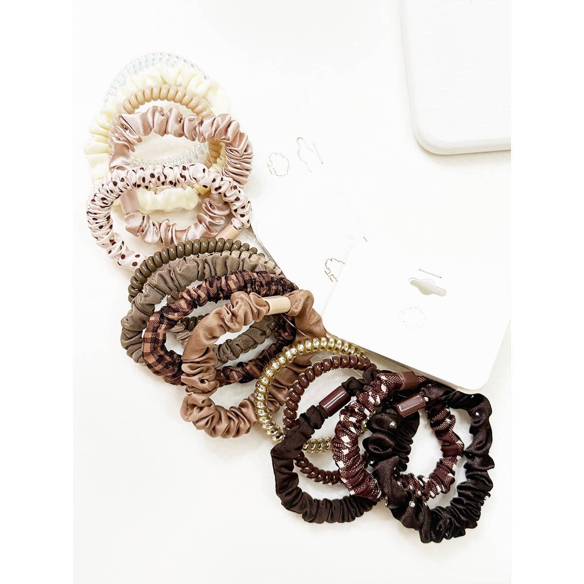 Brown Tone Multi Design Hair Ties - UnLaced Boutique