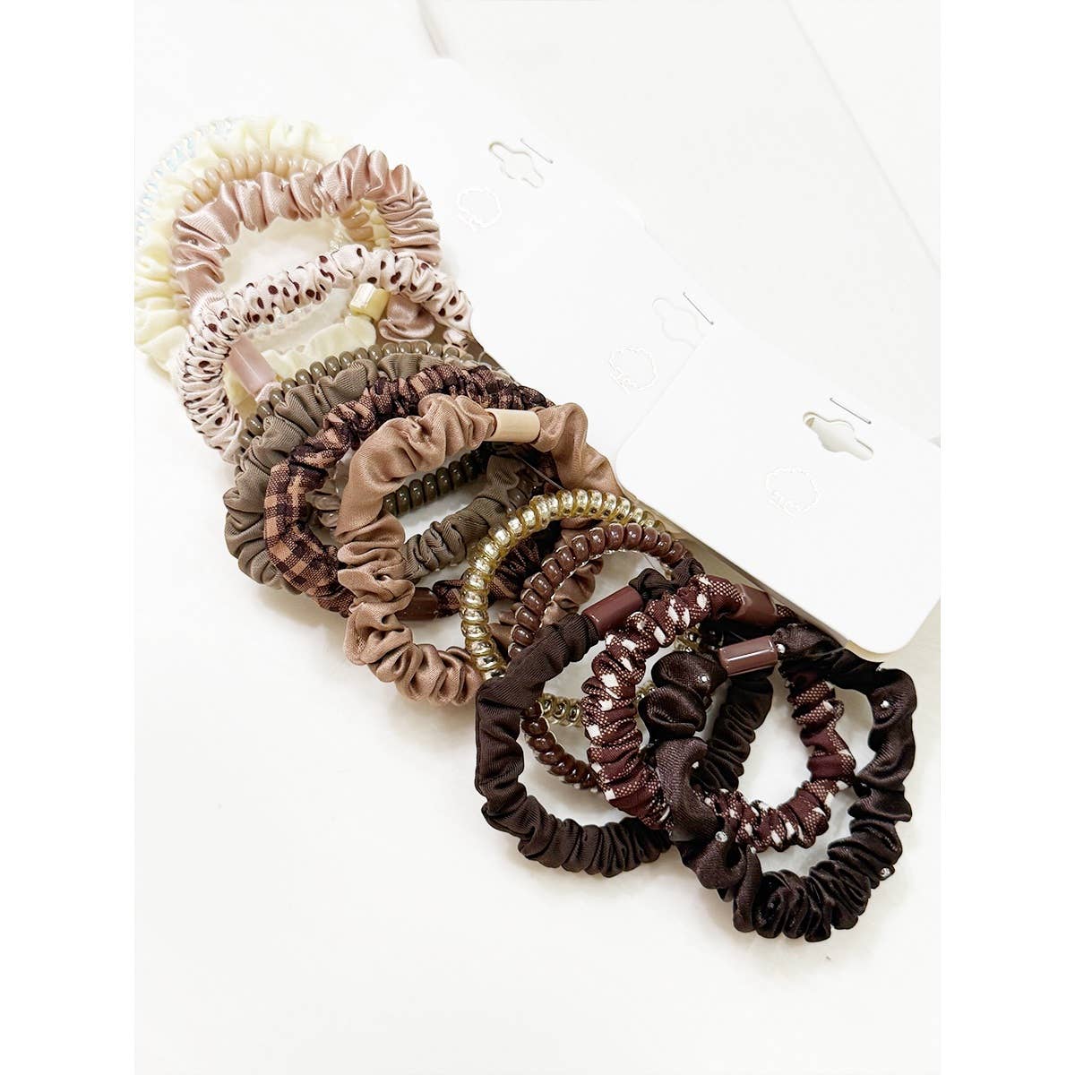 Brown Tone Multi Design Hair Ties - UnLaced Boutique