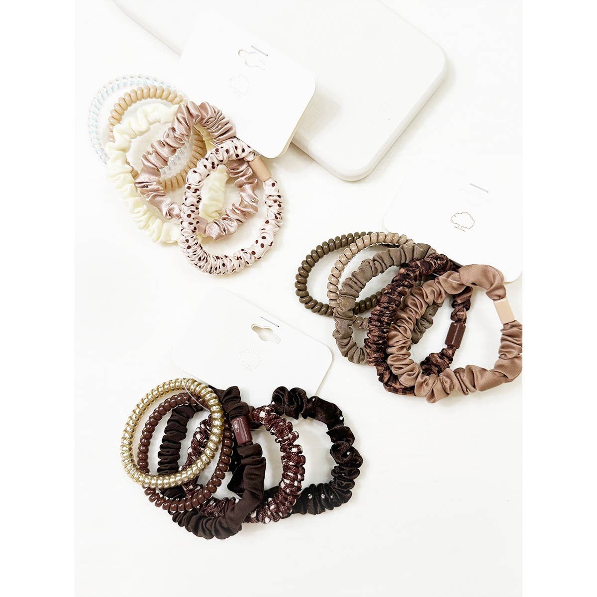 Brown Tone Multi Design Hair Ties - UnLaced Boutique
