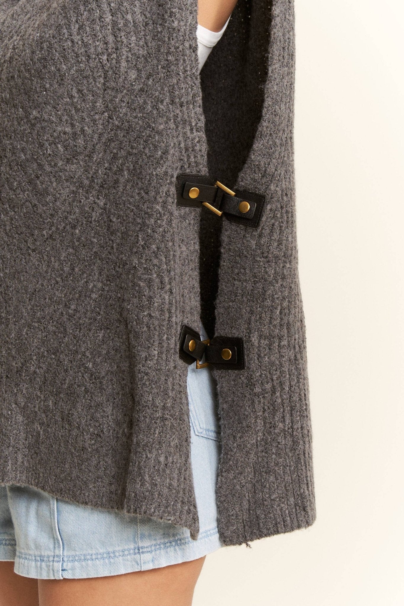BUCKLED OVERSIZED SWEATER VEST - UnLaced Boutique