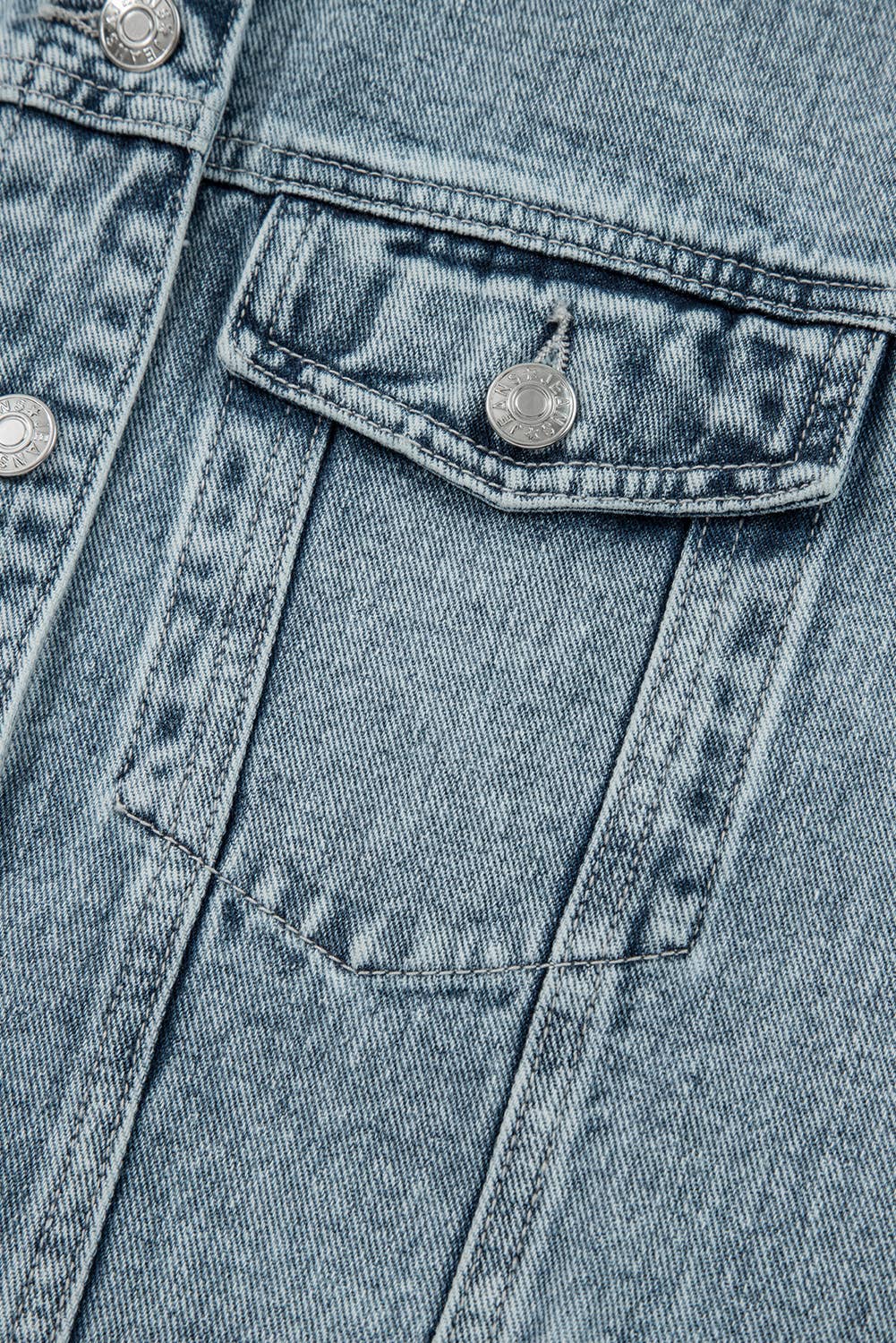 Button Flap Pocket Frayed Detail Denim Vest - UnLaced Boutique