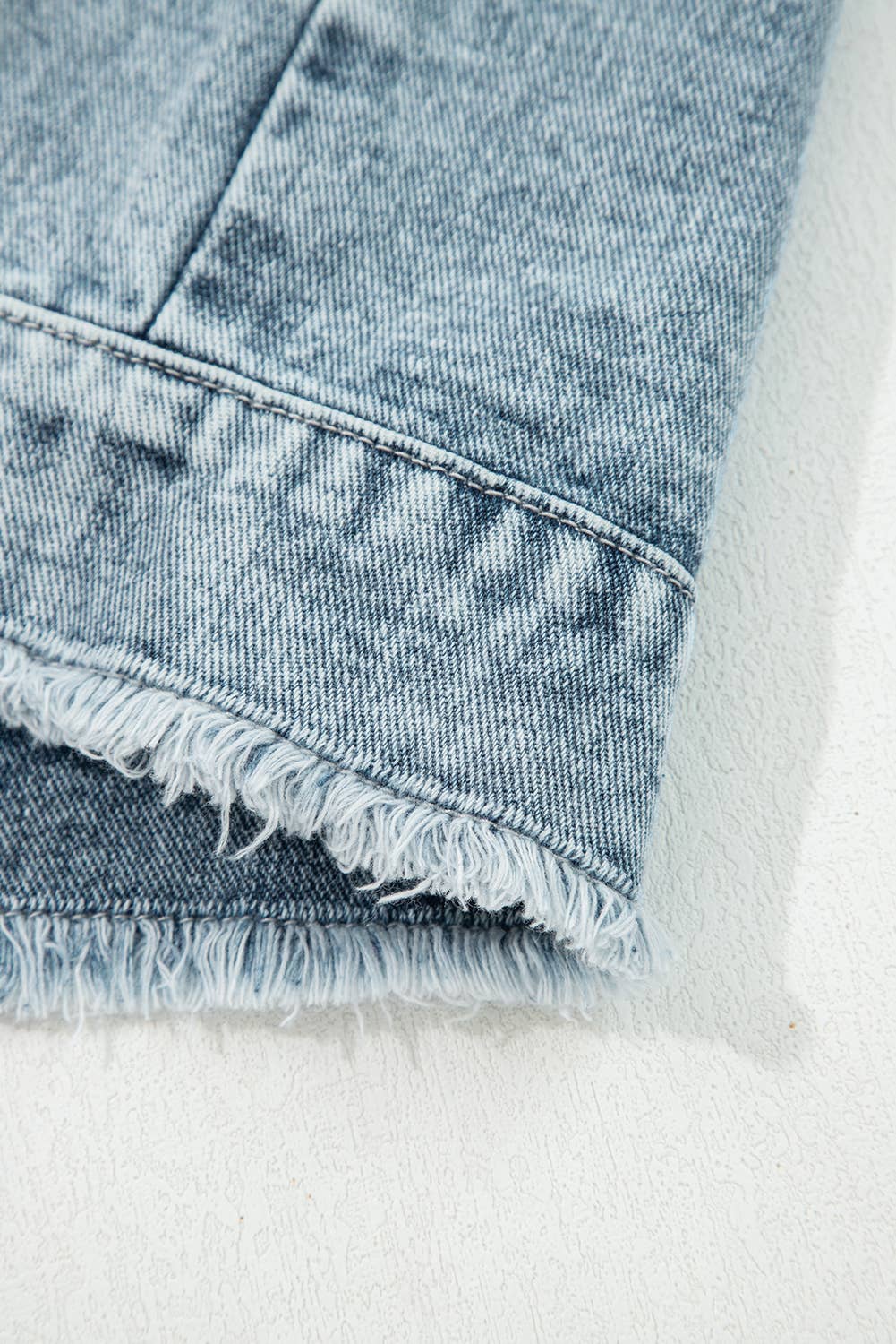 Button Flap Pocket Frayed Detail Denim Vest - UnLaced Boutique