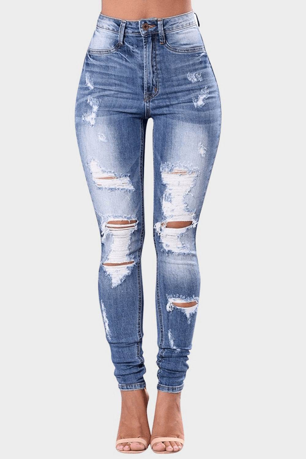 Full Size Distressed Skinny Jeans Plus Size - UnLaced Boutique