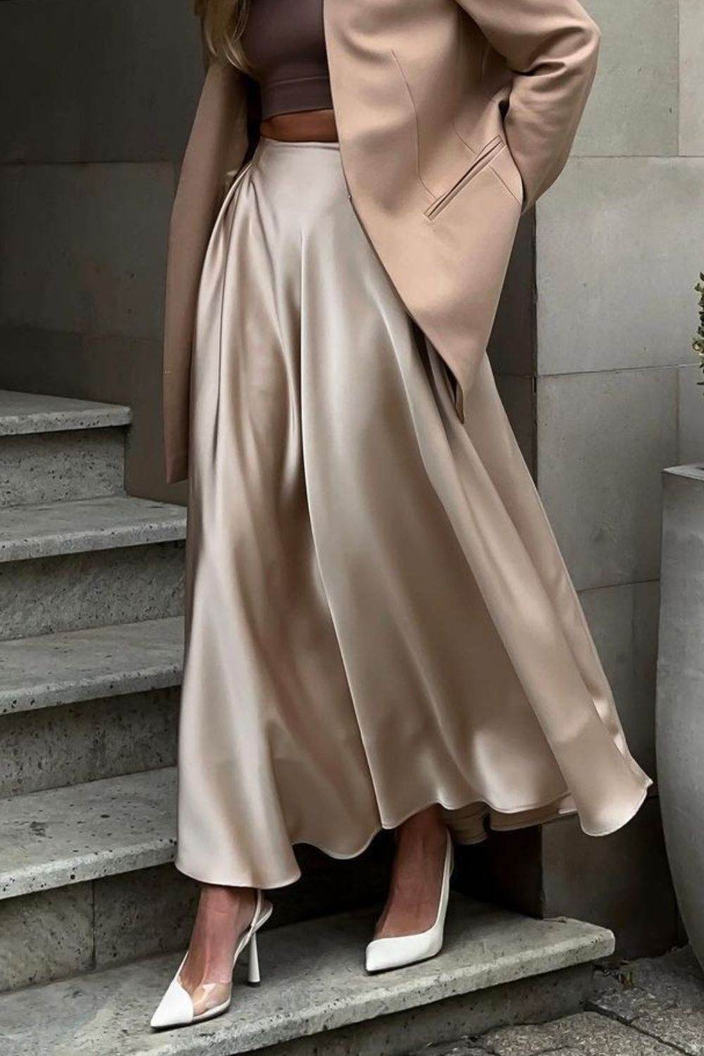 Back Elastic Waist Satin Minx Skirt - UnLaced Boutique