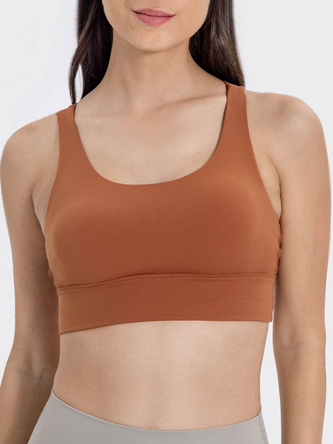 Millennia Crisscross Scoop Neck Active Tank - UnLaced Boutique