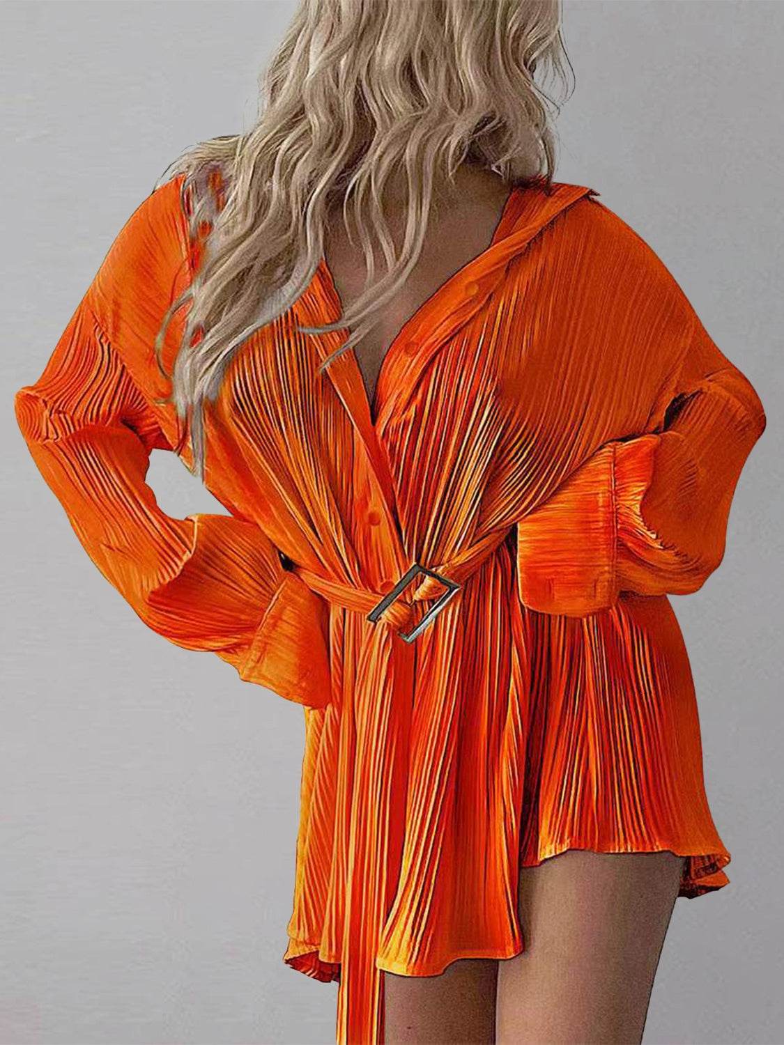 Button Up Dropped Shoulder Shirt Dress - UnLaced Boutique