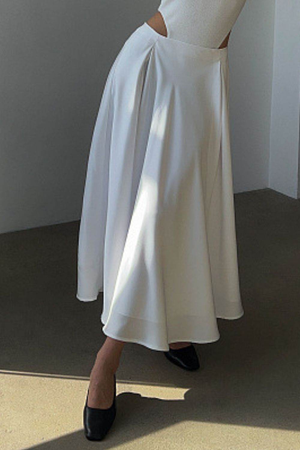 Back Elastic Waist Satin Minx Skirt - UnLaced Boutique