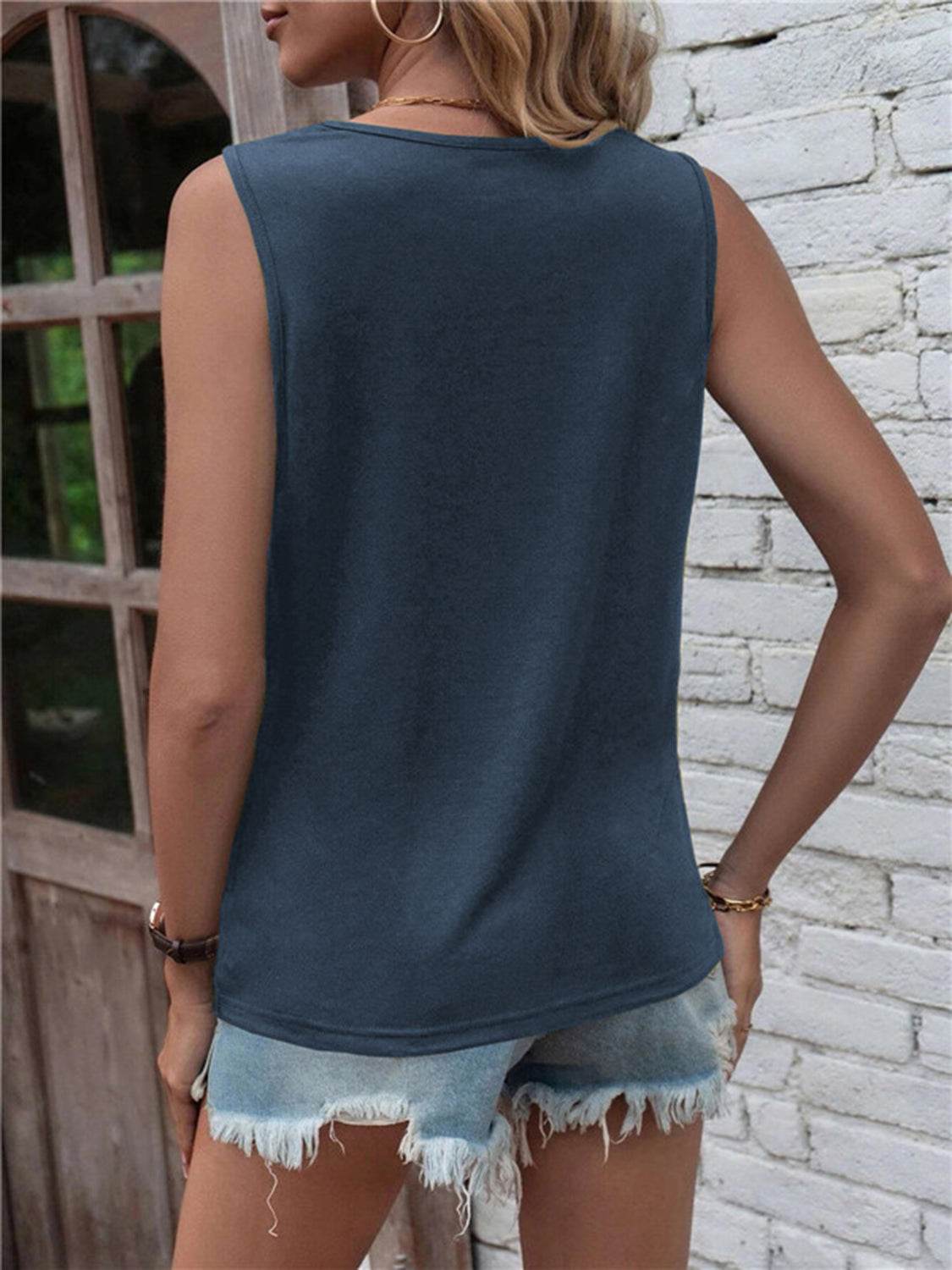 Cutout Twisted Round Neck Tank - UnLaced Boutique