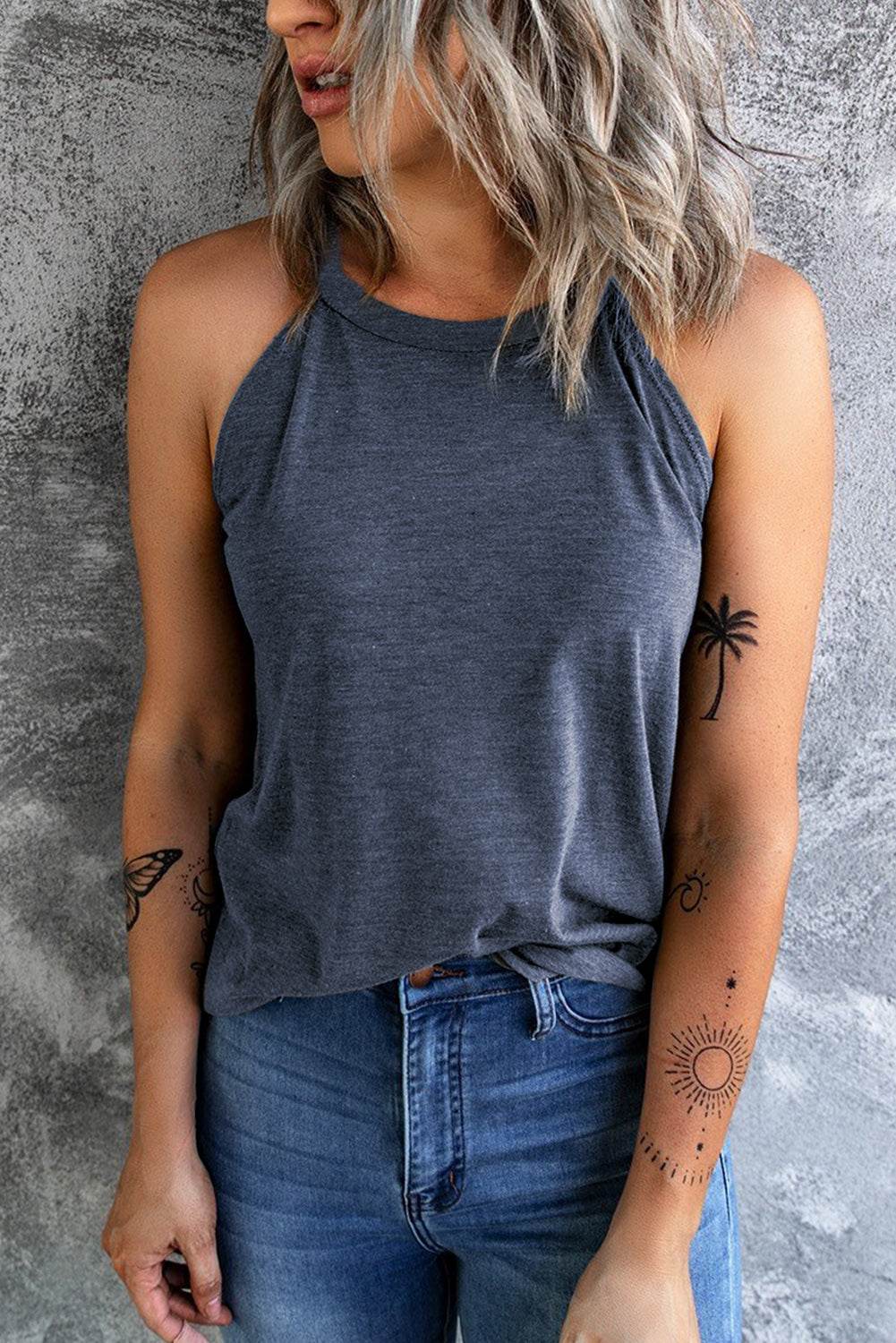 Curved Hem Grecian Tank Top - UnLaced Boutique