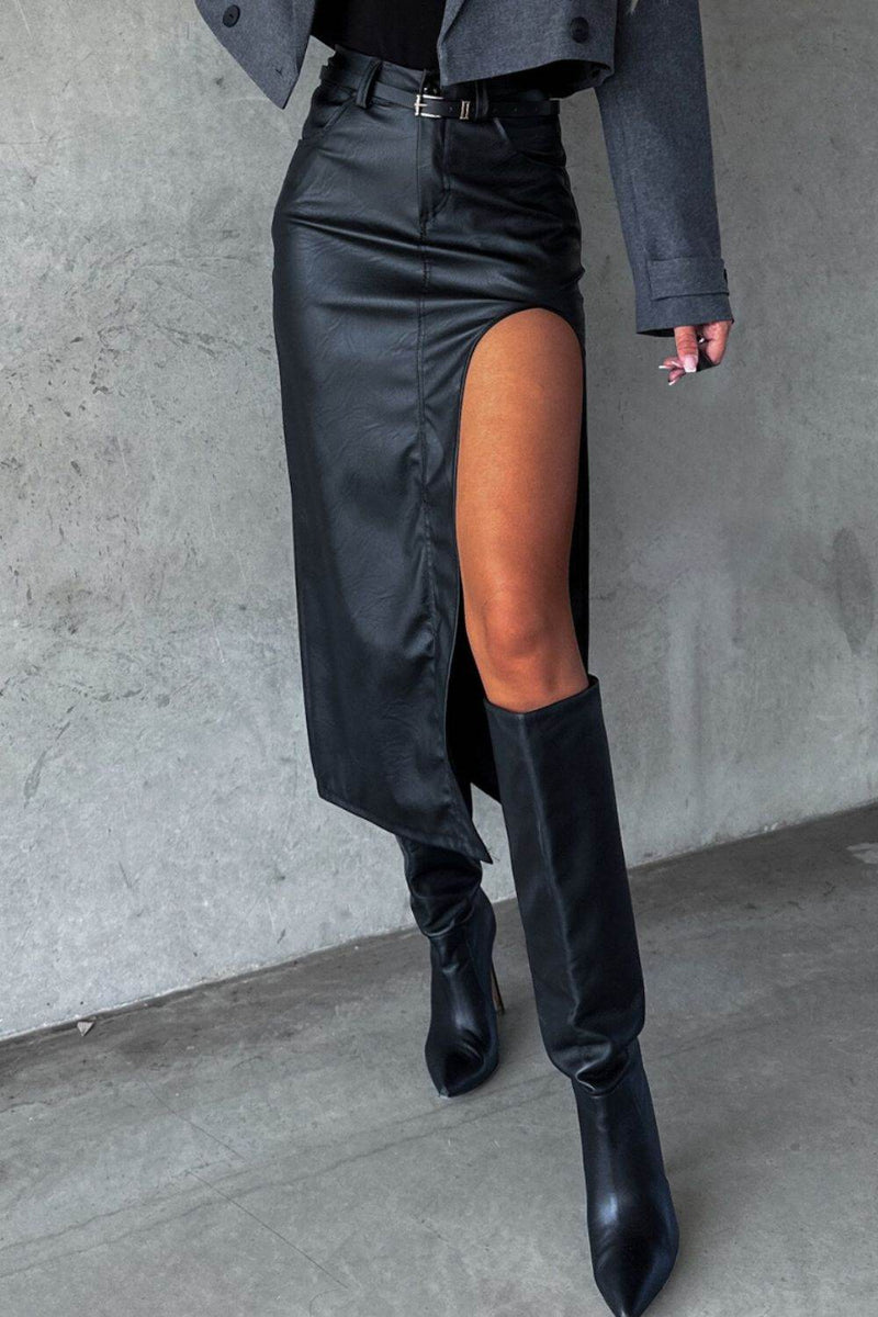 Slit Midi Skirt with Pockets - UnLaced Boutique