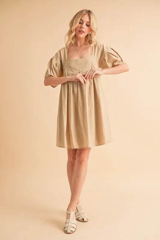 Aemi + Co Square Neck Babydoll Dress with Pockets - UnLaced Boutique
