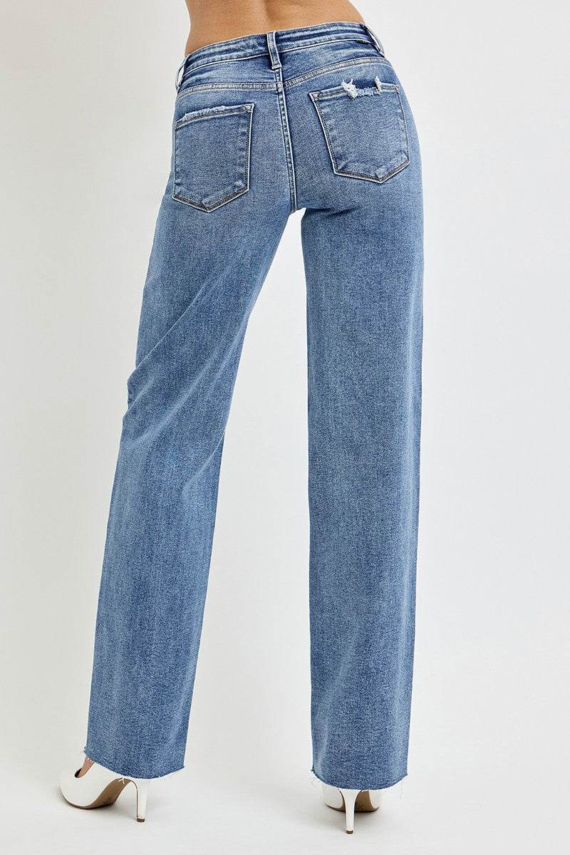RISEN Full Size High Rise Straight Leg Jeans with Pockets - UnLaced Boutique