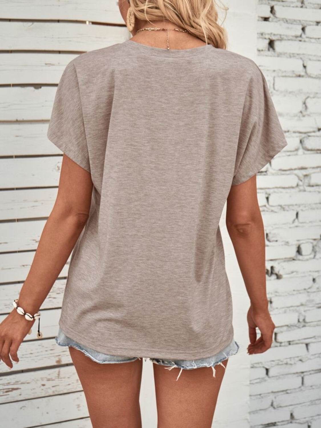 Half Button Short Sleeve Top - UnLaced Boutique