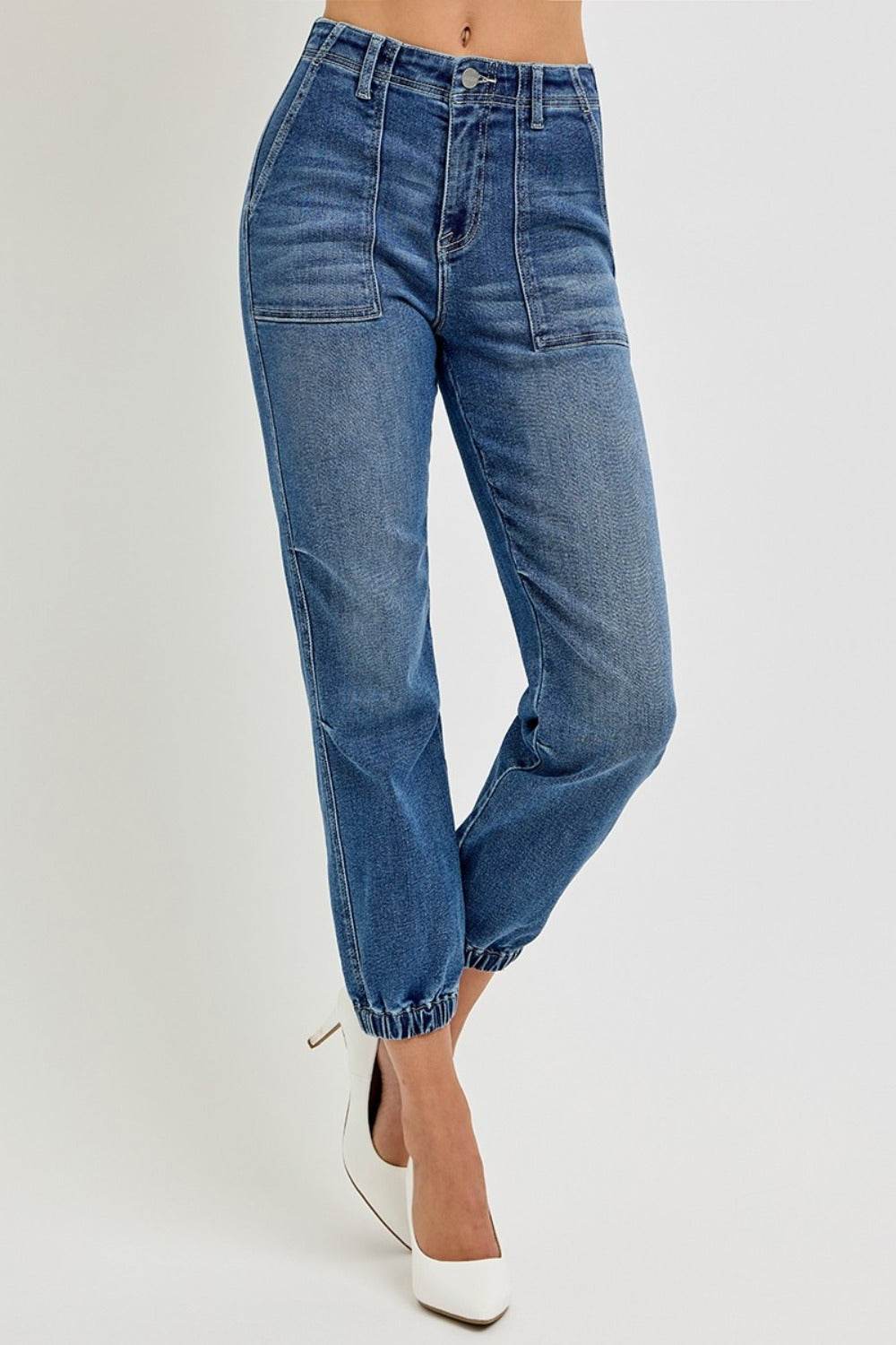 RISEN Full Size High Rise Ankle Jogger Jeans - UnLaced Boutique