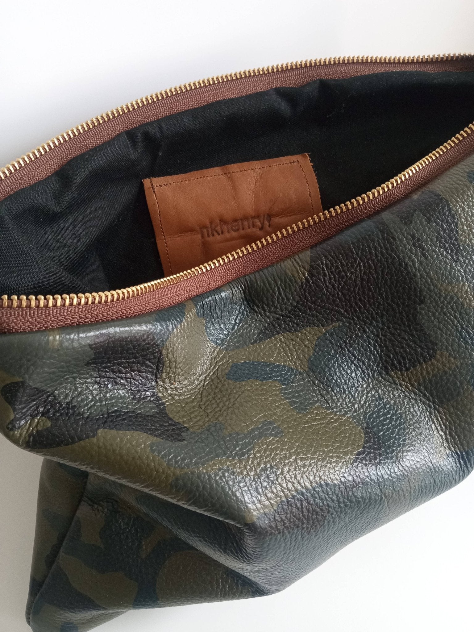 Camo Leather Clutch with Tassel Charm - UnLaced Boutique