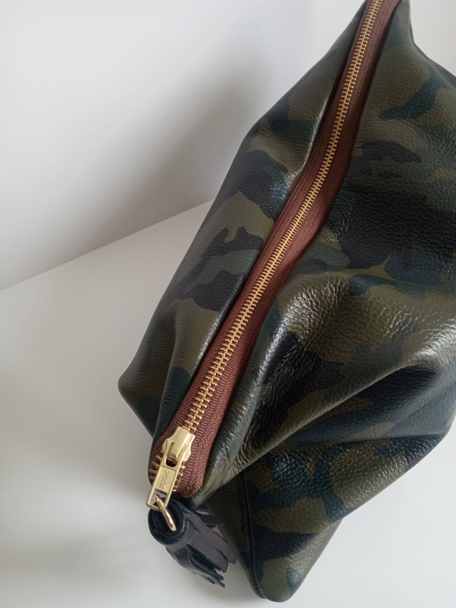 Camo Leather Clutch with Tassel Charm - UnLaced Boutique