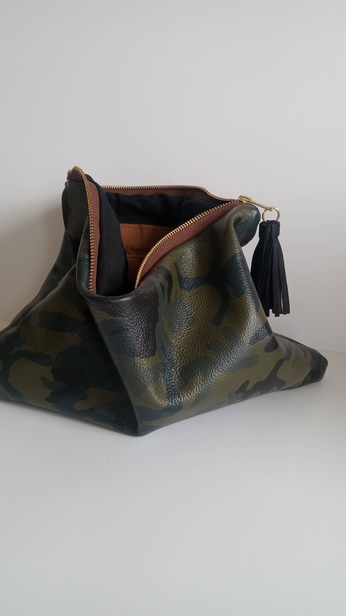 Camo Leather Clutch with Tassel Charm - UnLaced Boutique