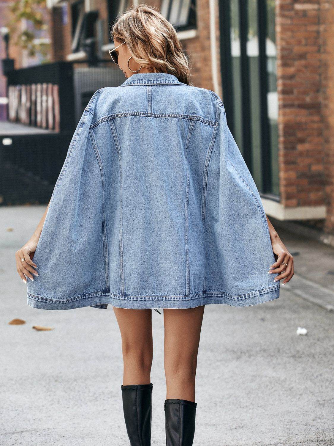 Button Down Pocketed Denim Jacket - UnLaced Boutique