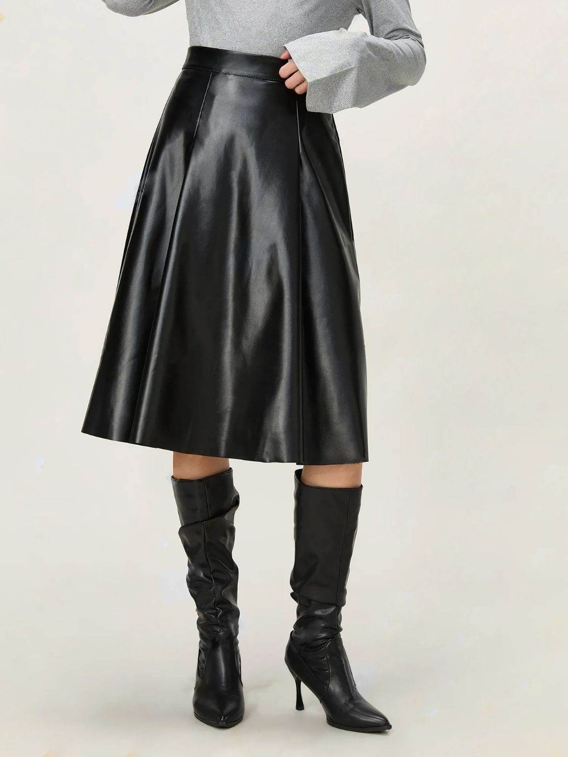 High Waist Skirt with Zipper - UnLaced Boutique