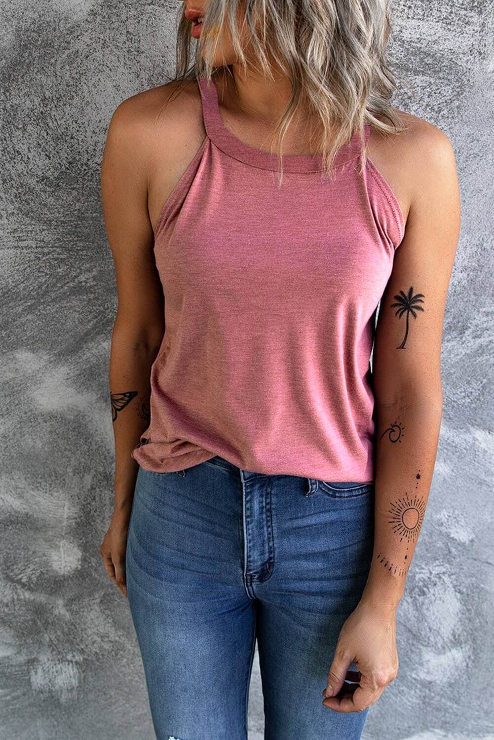 Curved Hem Grecian Tank Top - UnLaced Boutique