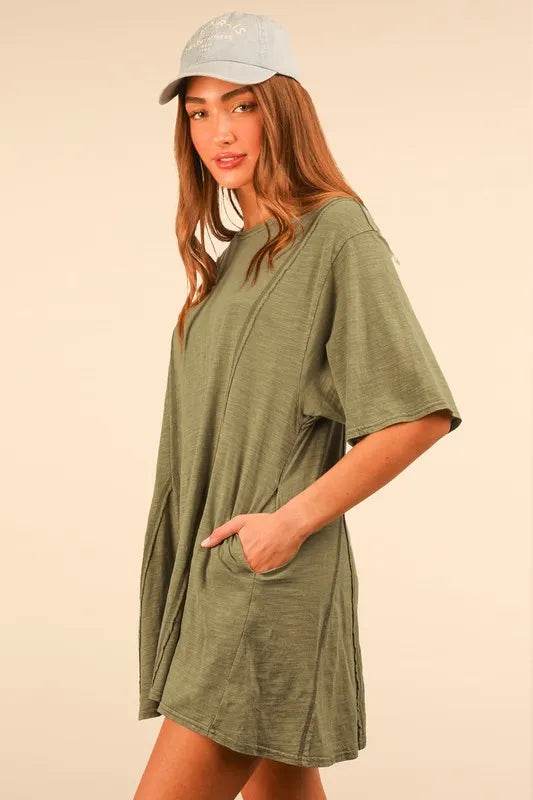 VERY J Mineral Washed Oversized Knit Comfy Romper - UnLaced Boutique