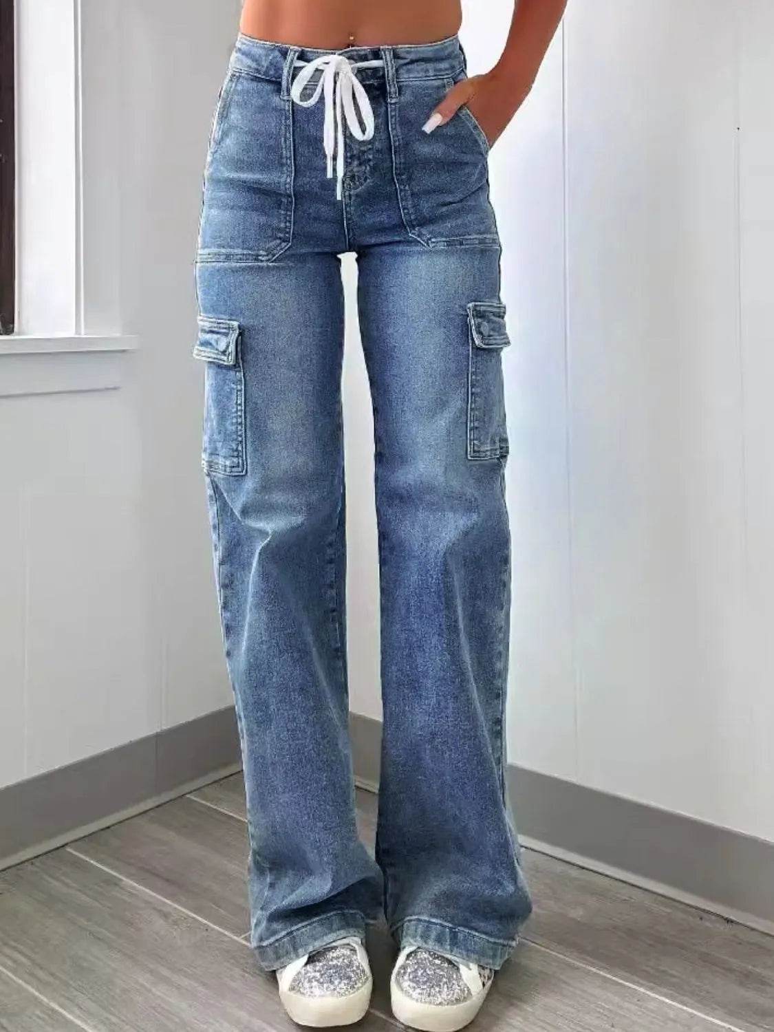Washed Jeans with Pockets - UnLaced Boutique