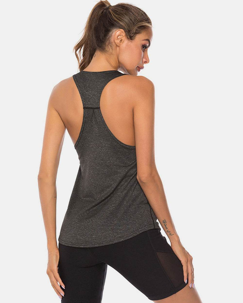 Full Size Scoop Neck Wide Strap Active Tank - UnLaced Boutique