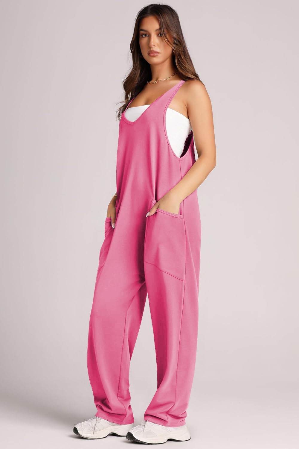 Lovelet V-Neck Wide Strap Overalls - UnLaced Boutique