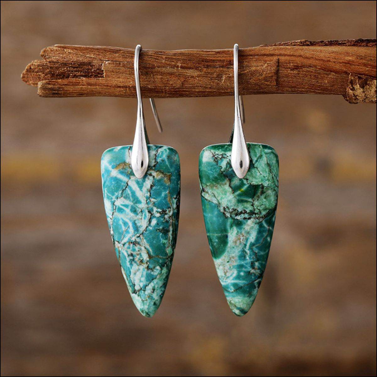 Natural Stone Geometric Shape Earrings - UnLaced Boutique