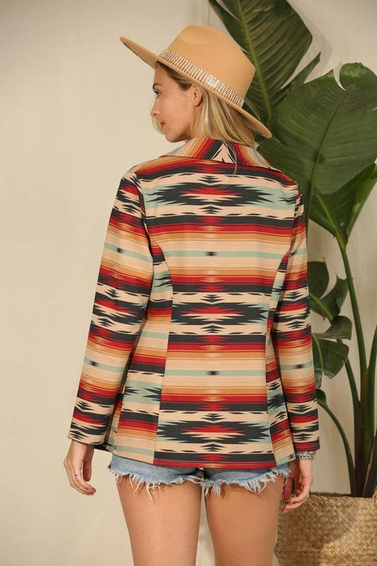 CHARLIE AZTEC PRINT MICROFIBER BLAZER - UnLaced Boutique