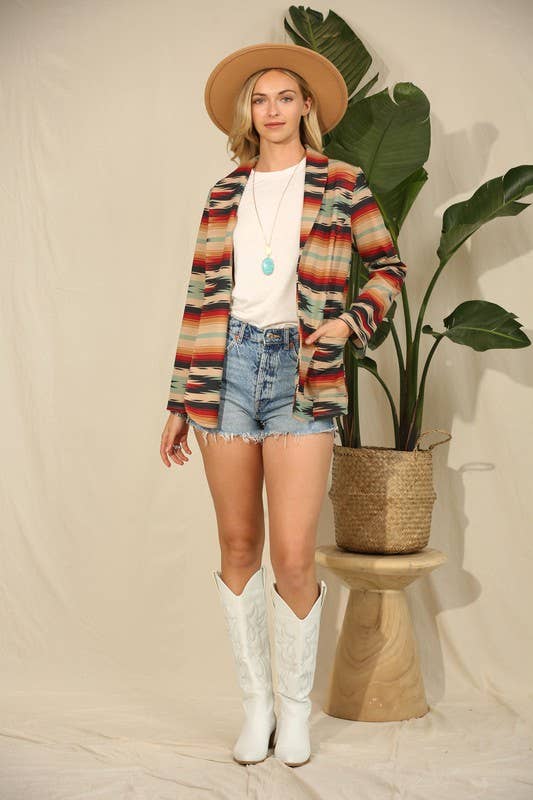 CHARLIE AZTEC PRINT MICROFIBER BLAZER - UnLaced Boutique