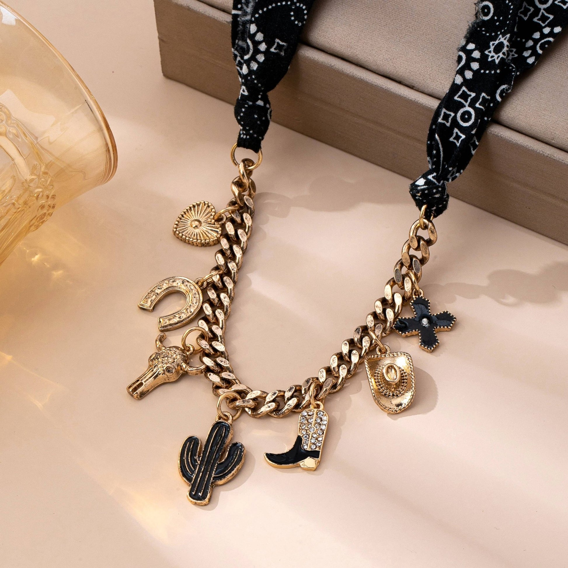 CHARM ANIMAL SCARF NECKLACE - WESTERN CROSS BOOT HAT - UnLaced Boutique