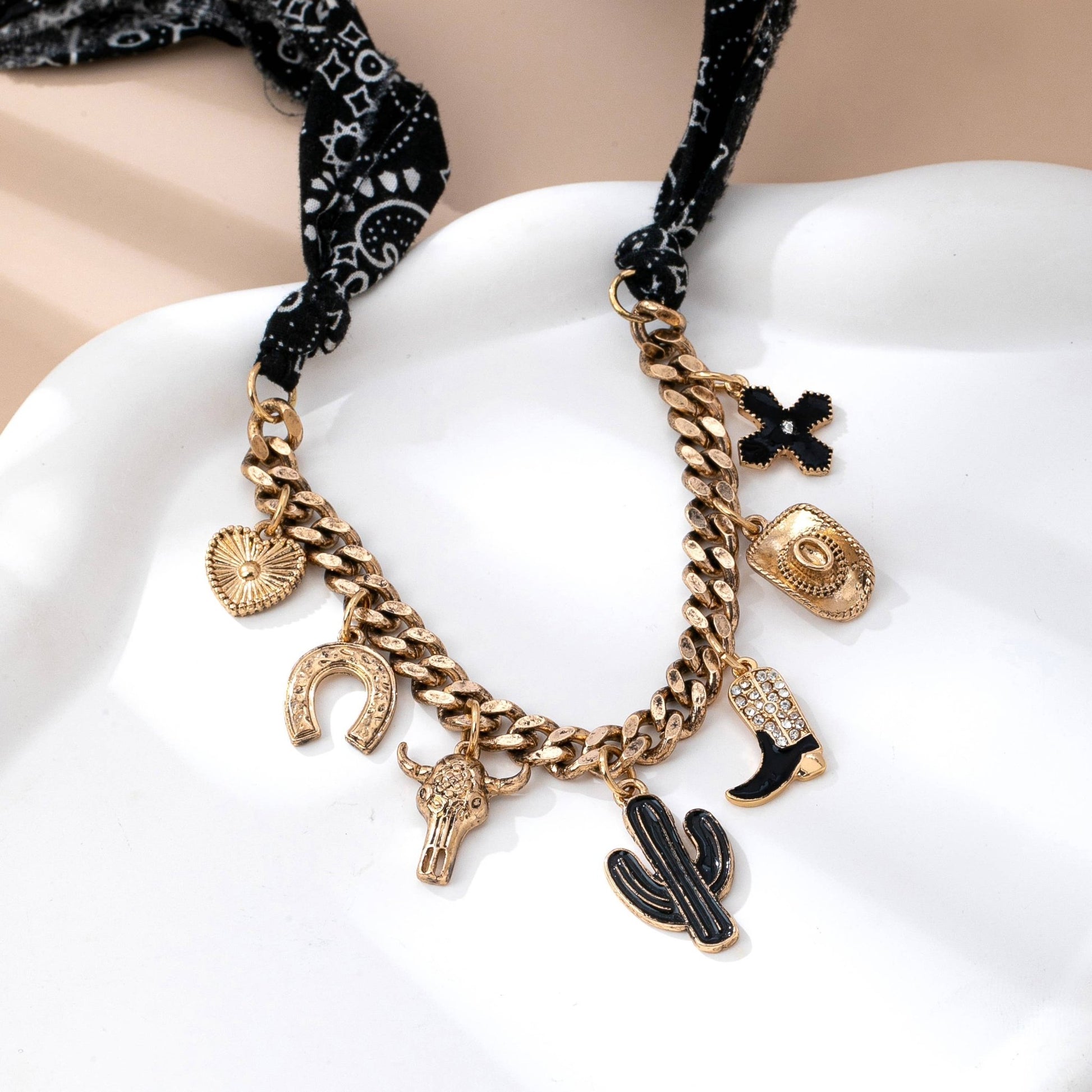 CHARM ANIMAL SCARF NECKLACE - WESTERN CROSS BOOT HAT - UnLaced Boutique