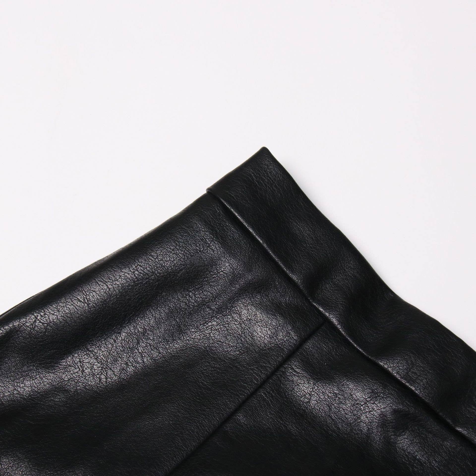 Chic Leather & Pleat Contrast Midi Skirt - UnLaced Boutique
