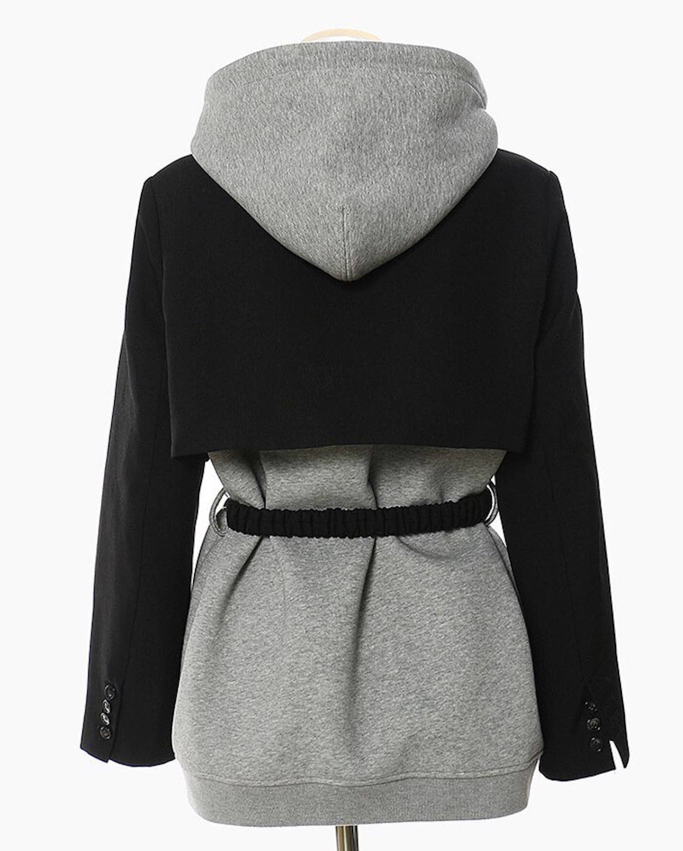 Chic Sweatshirt with Attached Woven Bolero - UnLaced Boutique