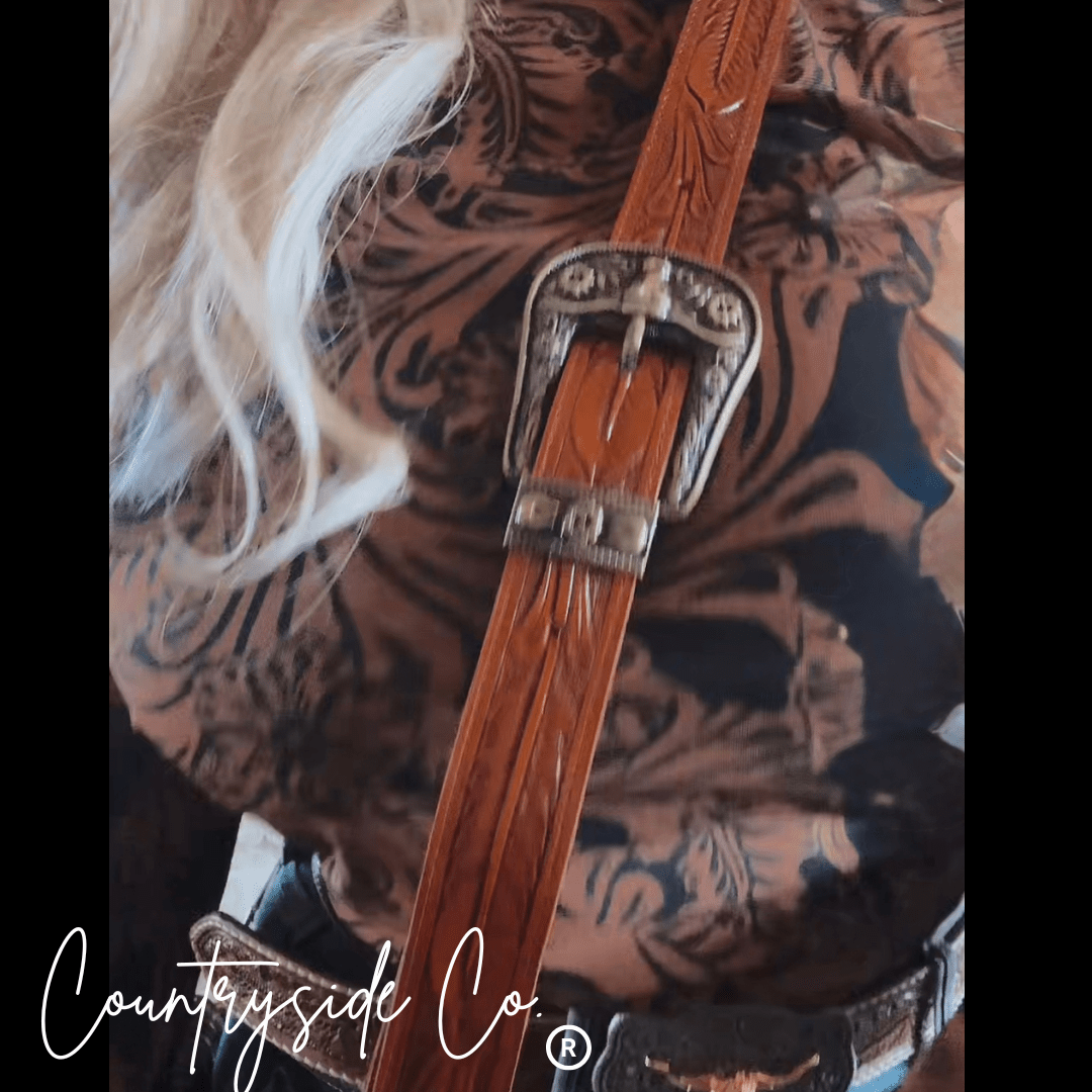 Chisholm Trail Cowhide and Tooled Leather Purse - UnLaced Boutique
