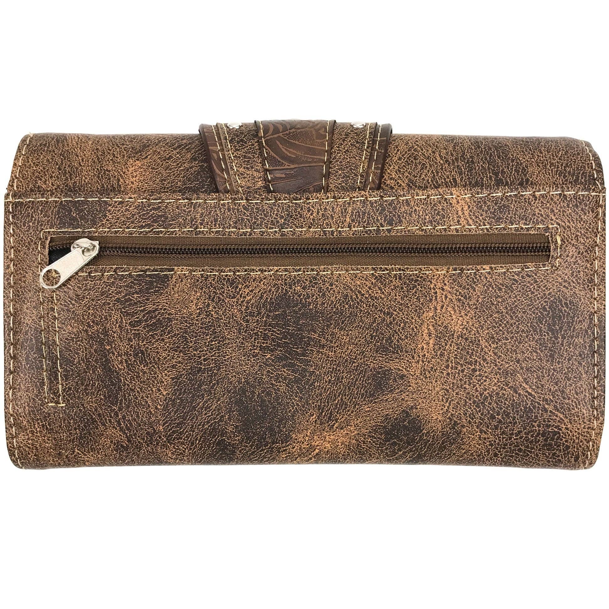 Classic Western Buckle Crossbody Trifold Wallet - UnLaced Boutique