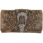Classic Western Buckle Crossbody Trifold Wallet - UnLaced Boutique