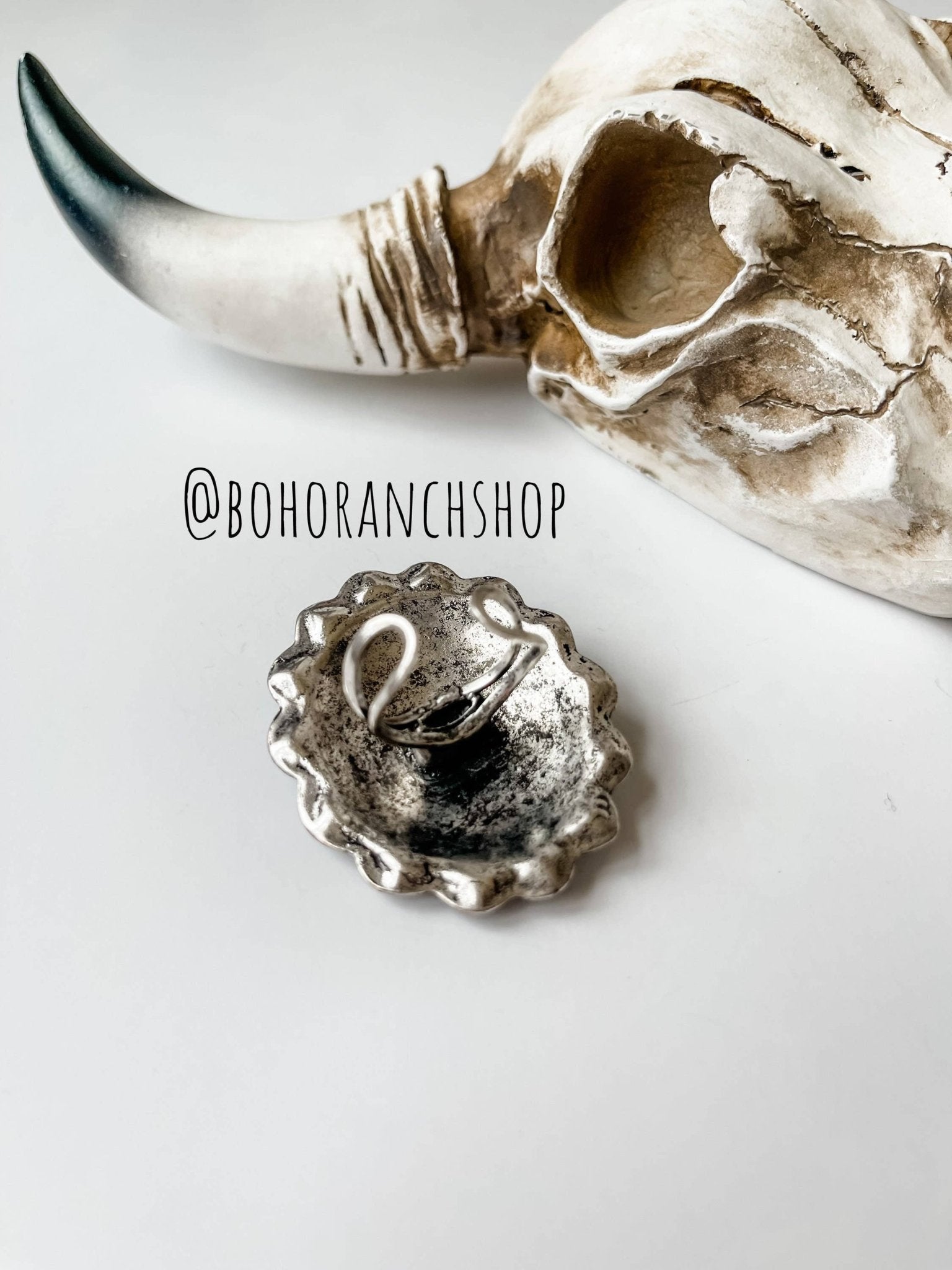 Concho Statement Ring Western Ring Adjustable - UnLaced Boutique