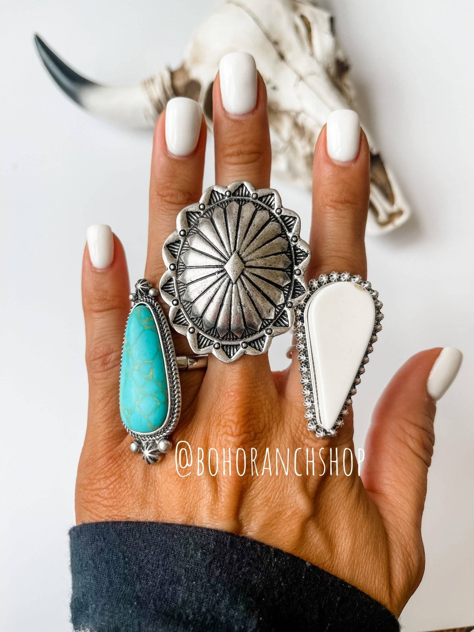 Concho Statement Ring Western Ring Adjustable - UnLaced Boutique