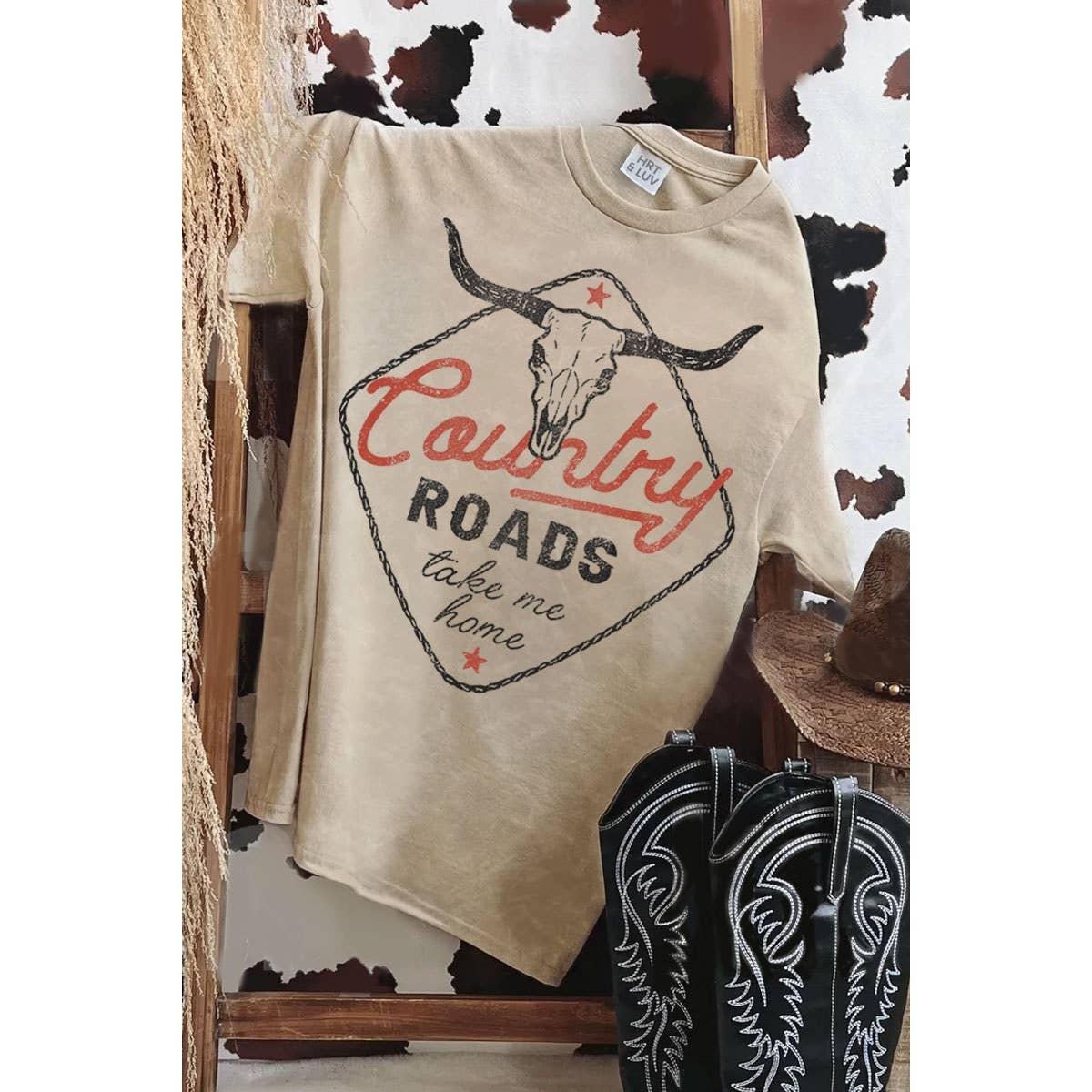 COUNTRY ROADS TAKE ME HOME MINERAL GRAPHIC TEE - UnLaced Boutique