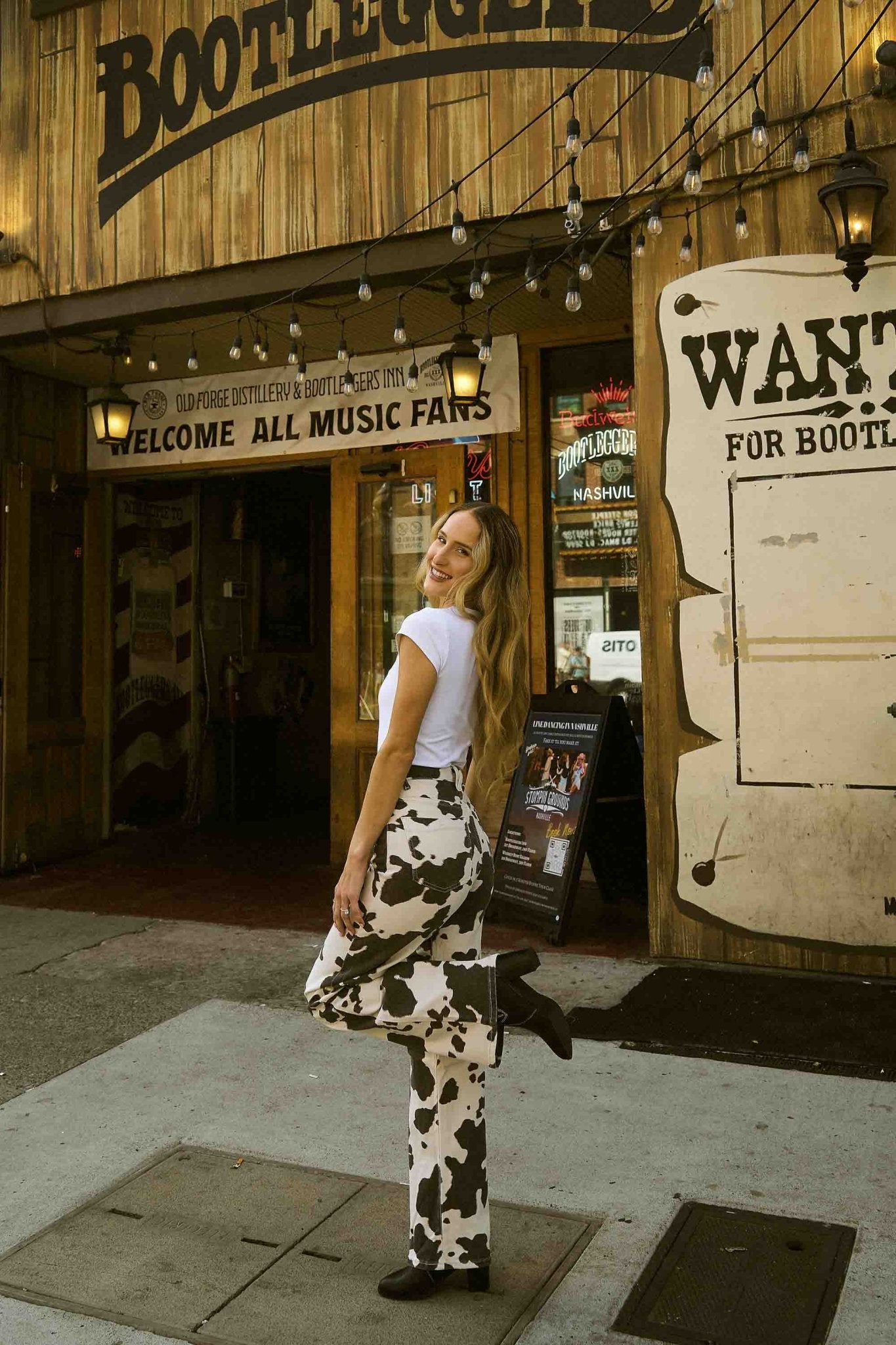 Cow Print Wide Leg Jeans - UnLaced Boutique