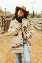 Cream Cow Skull Sweater Cardigan - UnLaced Boutique