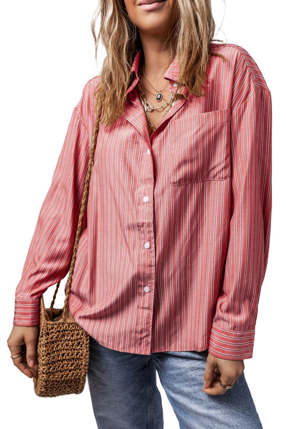 Striped Button Up Long Sleeve Shirt - UnLaced Boutique